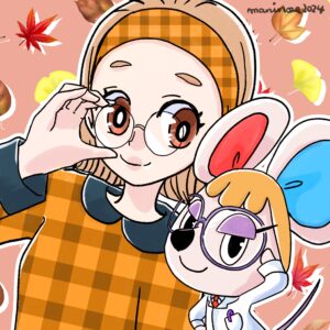 【あつ森ファンアート】リカさまとメガネコーデ